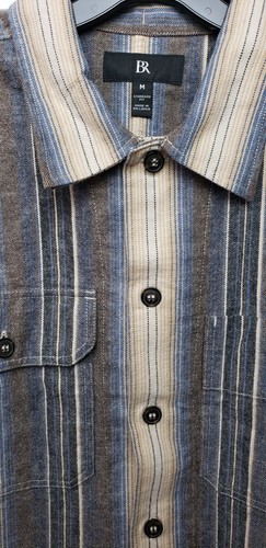 BANANA REPUBLIC Ramone Blanket Stripe Over Shirt Men's Size Medium Standard Fit - Picture 2 of 12