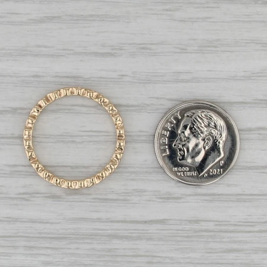 Authentic Pandora Small Roses Ring 150102 14k Yellow Gold Stackable Band 7.25 55 - Image 4 of 4