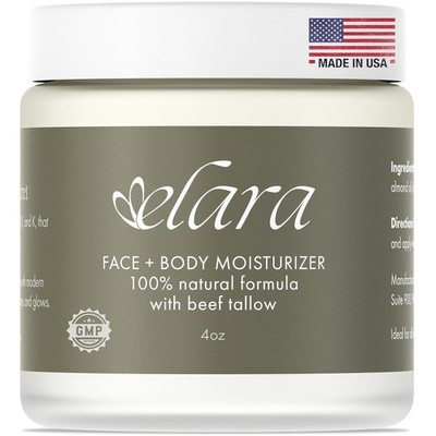 Elara Beef Tallow for Skin - Grass-Fed Whipped Tallow - Face & Body - Lavender