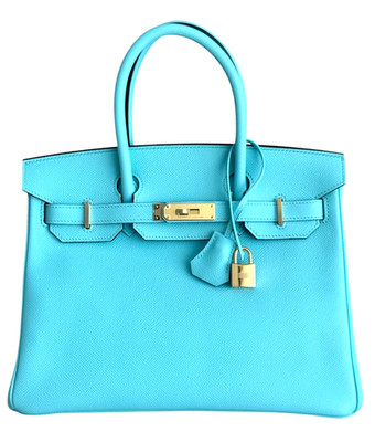 Hermes Birkin 30 Blue Atoll Epsom Leather Gold Hardware