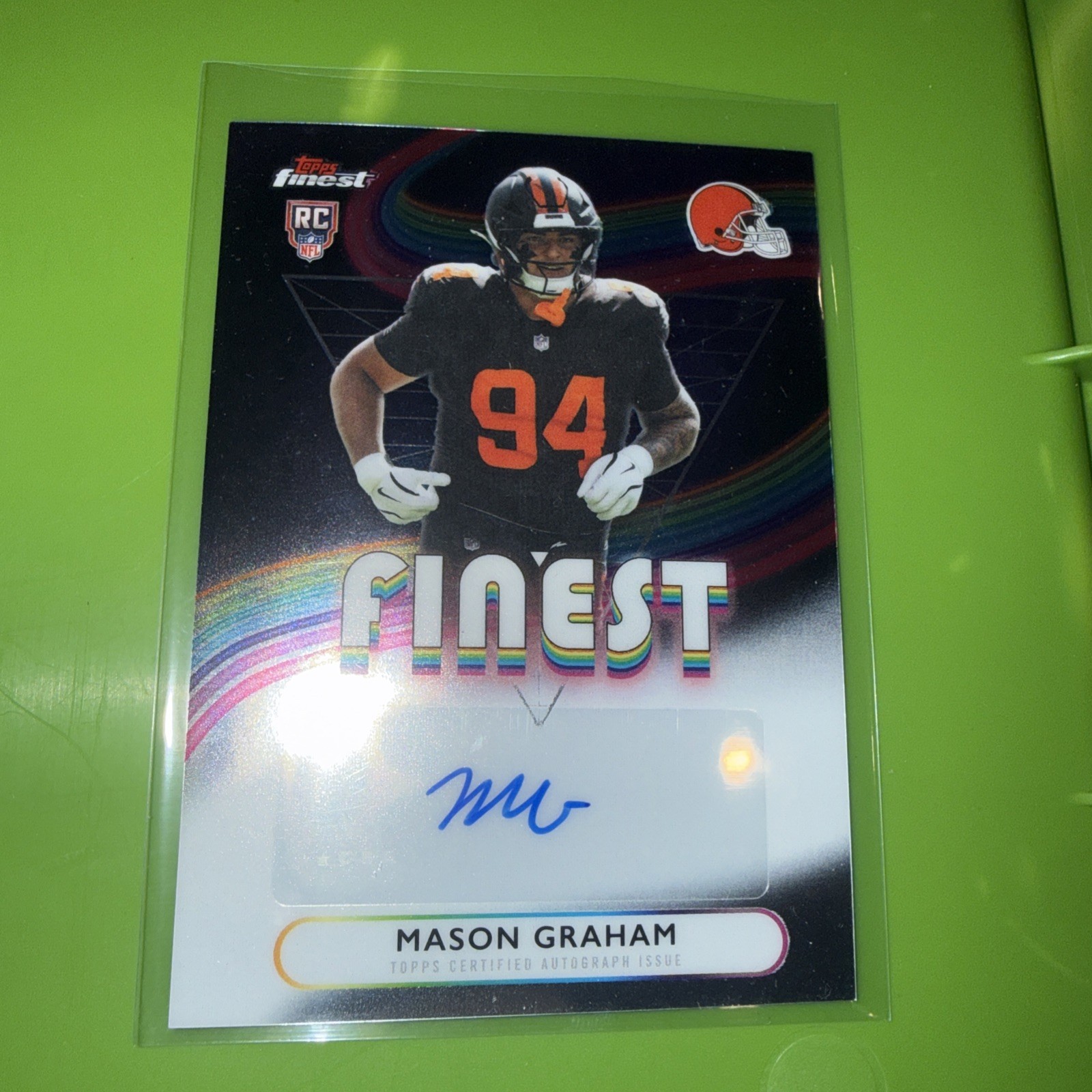 2025 Topps Finest Mason Graham RC Auto Finest Autographs Browns Rookie RFA-MG