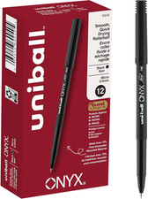 Uniball Onyx Rollerball Pens, Micro Point 0.5Mm , Black