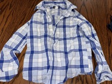 Boys Small 5/6 Long Sleeve Button Down Up Blue Dress Shirt Childrens Place Plaid