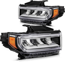 Headlight Assembly Fit with 2020-2023 for GMC Acadia Clear Lens Chrome Amber Ref