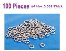 (Qty of 100) #4 Hex 0.032 Thick Stainless Steel Lock Washer Machined