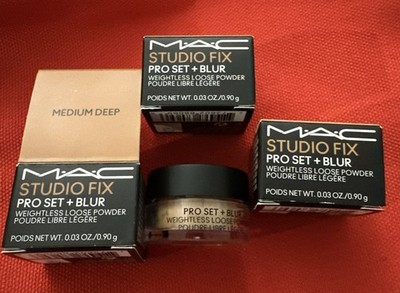 Lot of 3 MINI MAC STUDIO PRO FIX Set+Blur LOOSE Powder 0.03oz 0.90g Medium Deep