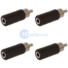 RCA Male Audio Connector to 3.5mm Stereo Female Adapter - LOT of 4