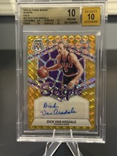 2023-24 Panini Mosaic - Scripts Dick Van Arsdale #MS-DVA Gold Prizm 1/10 Auto