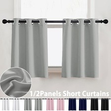 Blackout Curtains Small Short Half Window Curtain Drapes Panels Kitchen Eyelet
