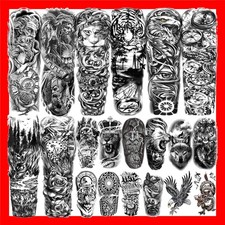 20 Sheets Extra Large Full Arm Sleeve Temporary Tattoos For Men Women Thigh, ...