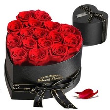 16 Preserved Flowers Rose Birthday Gifts for Women Her 16 Roses Passionate Red