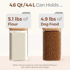 Juvale Flour Sugar Storage Containers - 2-Pack, 100 oz, Clear Glass