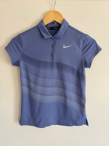 Lot Of 2 Nike Golf Polos Youth Girls Medium Dri-Fit Blue Pink Lightweight Sporty - Picture 2 of 18
