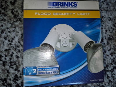 Brinks 7062B Wired In 2 Head Flood Security Light Outdoor Garden