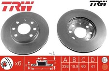 2x Bremsscheibe TRW DF1609 2 Bremsscheiben Vorderachse Vorne