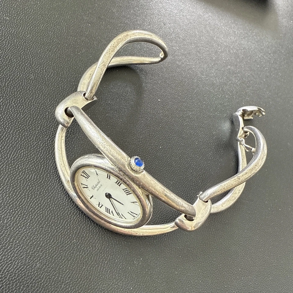 Chopard Silberne Damenuhrarmspange, Ankerwerk, Stoßsicherung - Bild 4 von 4