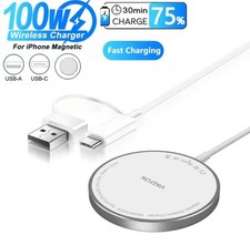 100W Magnetic Wireless Charger Pad USB Type C For Magsafe iPhone 16 15 14 13 12