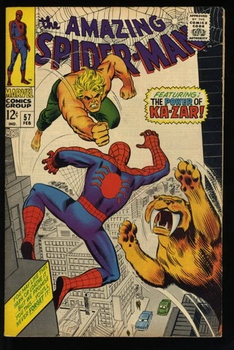 Amazing Spider-Man #57 FN/VF 7.0 Ka-Zar Appearance! Romita Cover! Marvel 1968