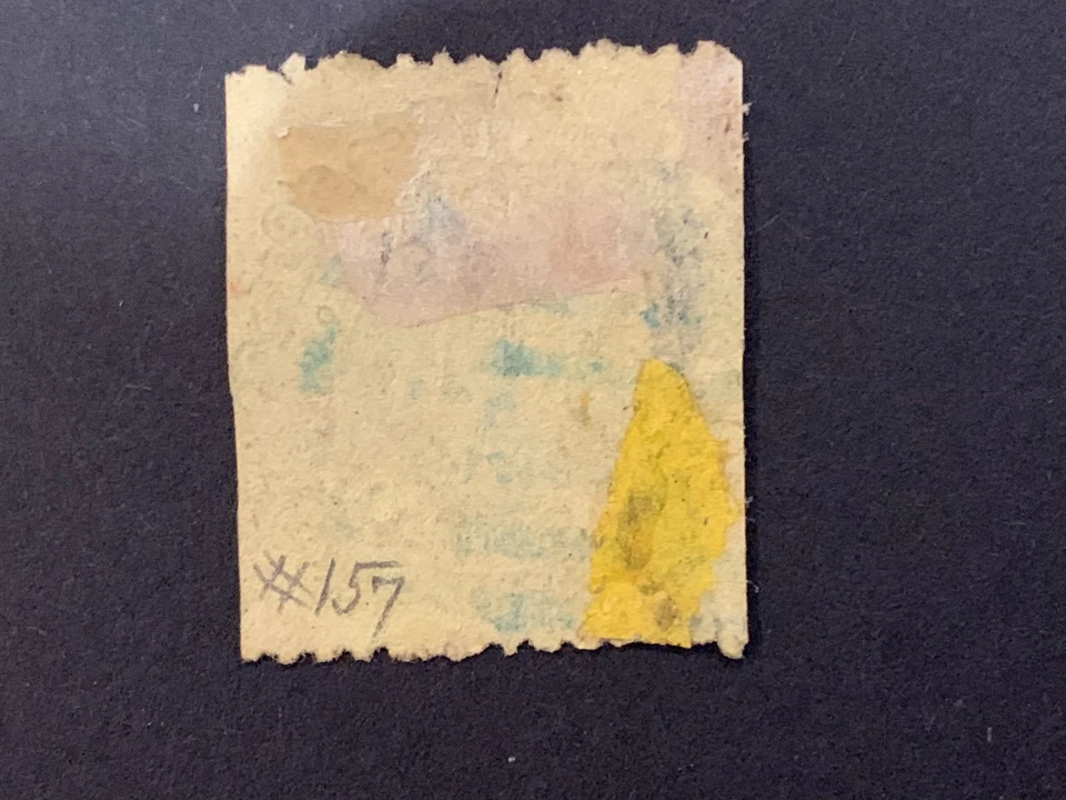 Australia - Victoria - 1863 - Queen Vic. - Blue on Yellow - 5/- - image 2 of 2
