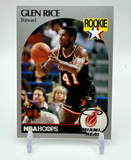 1990-91 NBA Hoops Glen Rice #168 Rookie Card Base Set Miami Heat. rookie card picture