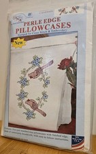 Jack Dempsey Perle Edge Pillowcases Stamp Hand Embroidery CARDINALS 1600-712