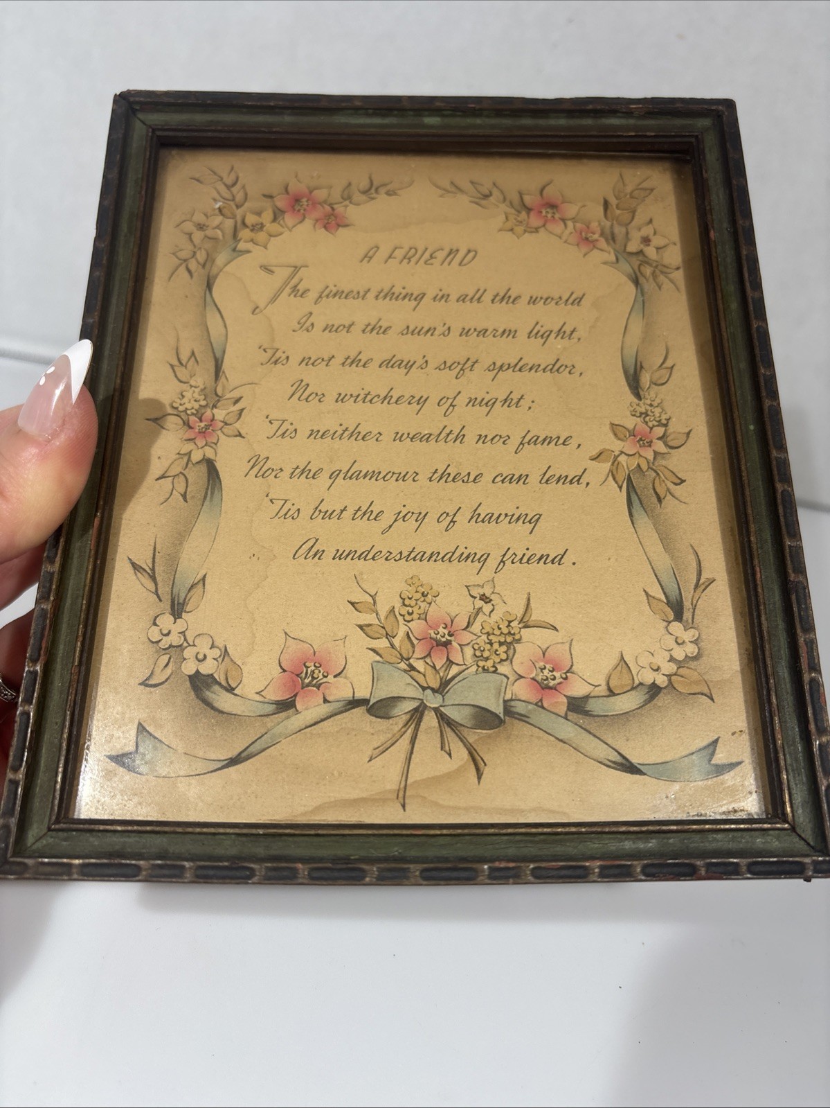 Antique Good Friend Framed Print Poem