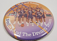 Vintage OLYMPICS "DREAM TEAM " USA MENS BASKETBALL FEDEX PINBACK BUTTON #A3