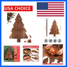 Christmas Tree Cutting Board 9.5 x 15 Inch Wood Tree Charcuterie Board with H...