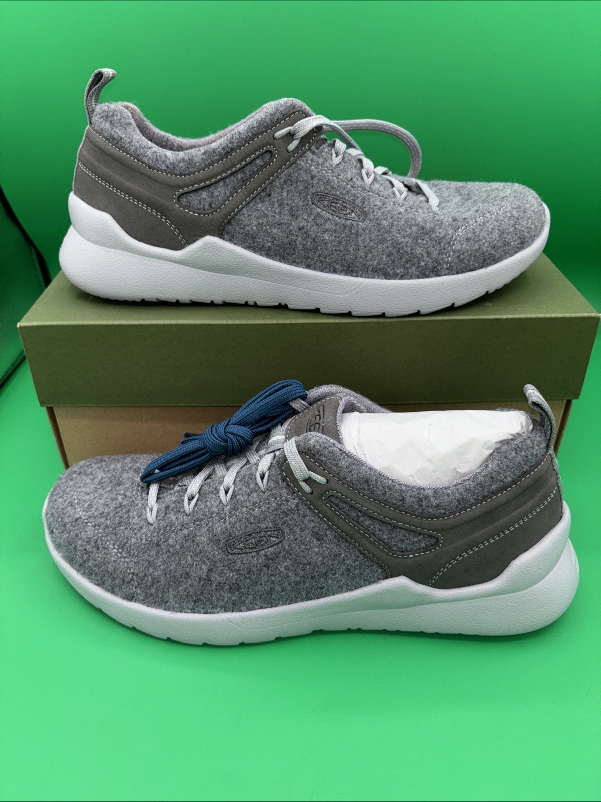 Scarpe da ginnastica nuove con scatola Keen Highland II Arway acciaio grigio feltro stringate uomo US 8 5