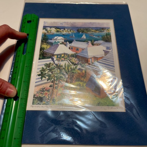 Versiegelt/Neu Passepartout Gemälde-Häuser aus dem Hafen Bermuda; Amy Evans Reisen - Bild 7 von 10