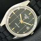 VINTAGE SEIKO 5 AUTOMATIC 7009A JAPAN MENS BLACK COLOR DIAL WATCH a708503-1