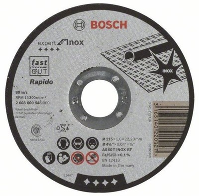 BOSCH TRENNSCHEIBE EXPERT FÜR INOX  -125 MM - 25 STÜCK - 2608600549