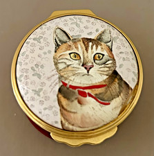 Halcyon Days Enamel Trinket Box 'Scotty' the Cat after Chrissy Wilson Painting