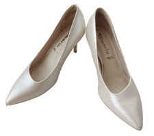 Tamaris Pumps Absatzschuhe Brautschuhe Weiß Perlmutt 38 Leder