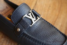 Louis Vuitton Navy Leder Monte Carlo Halbschu...