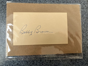 Bobby Brown Signed/Autographed 3x5 Index Card - MLB NY Yankees, AL President