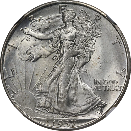 1937-S Walking Liberty Half NGC MS65 Great Eye Appeal Nice Strike