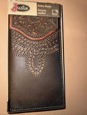 NEW Justin Rodeo Wallet Genuine Leather RFID New In Box