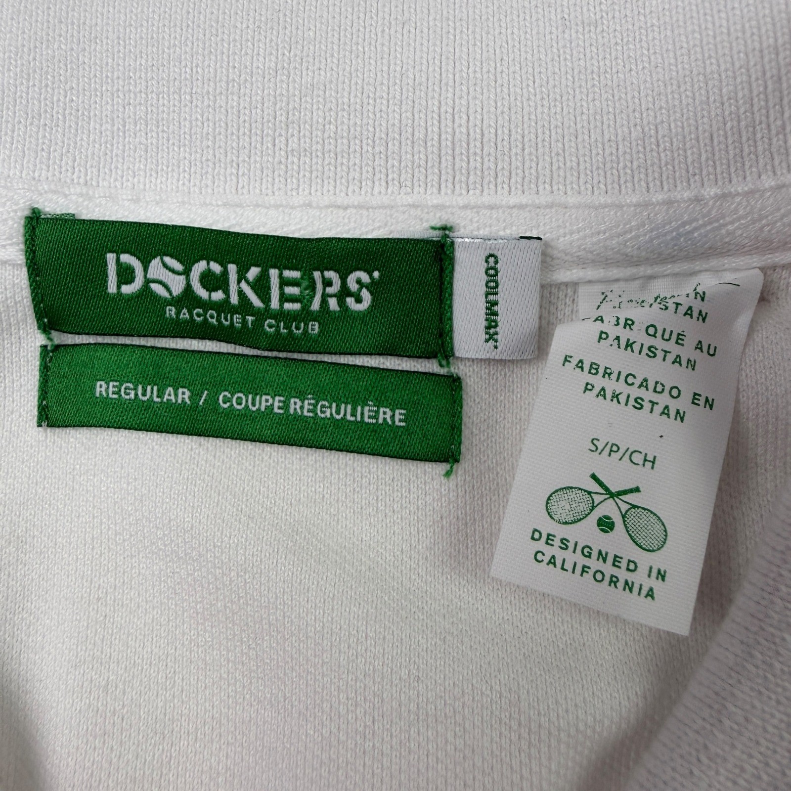 Dockers Racquet Club Mens All Court Polo Shirt White COOLMAX Regular Fit Small image 5