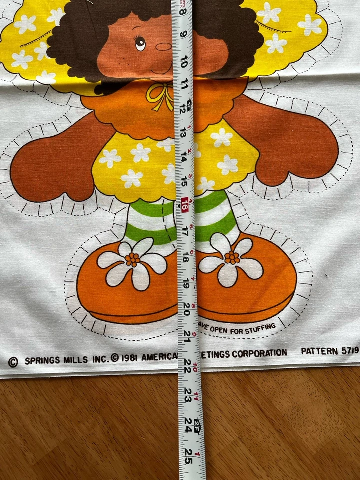 Panel 1981 patrón almohada vintage American Greetings Corp. ORANGE BLOSSOM Foto 4 de 4