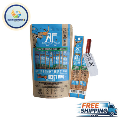 Righteous Felon BBQ Seasoned Grass-Fed Beef Sticks, 10 oz. FREE SHIPPING!!!