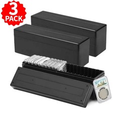 3 Packs Coin Storage Box Case Coin Holder Tray for PCGS NGC PCCB PMGab 20 Slab