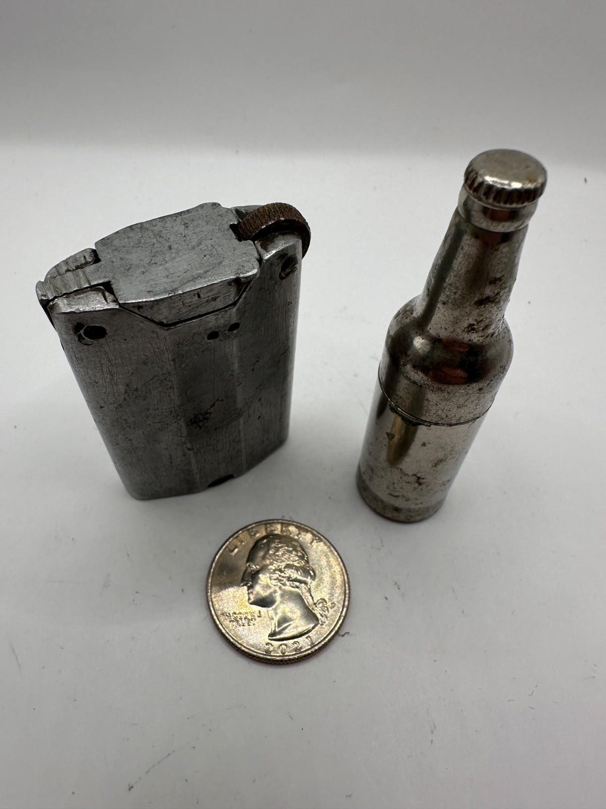 S- Kem Co. Bottle Shaped Lighter And Trench Military Lighter