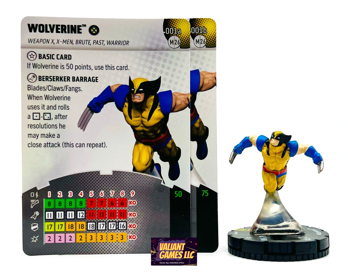 Marvel Heroclix Wolverine #001a & #001b w/ Cards 2026 Starter Set