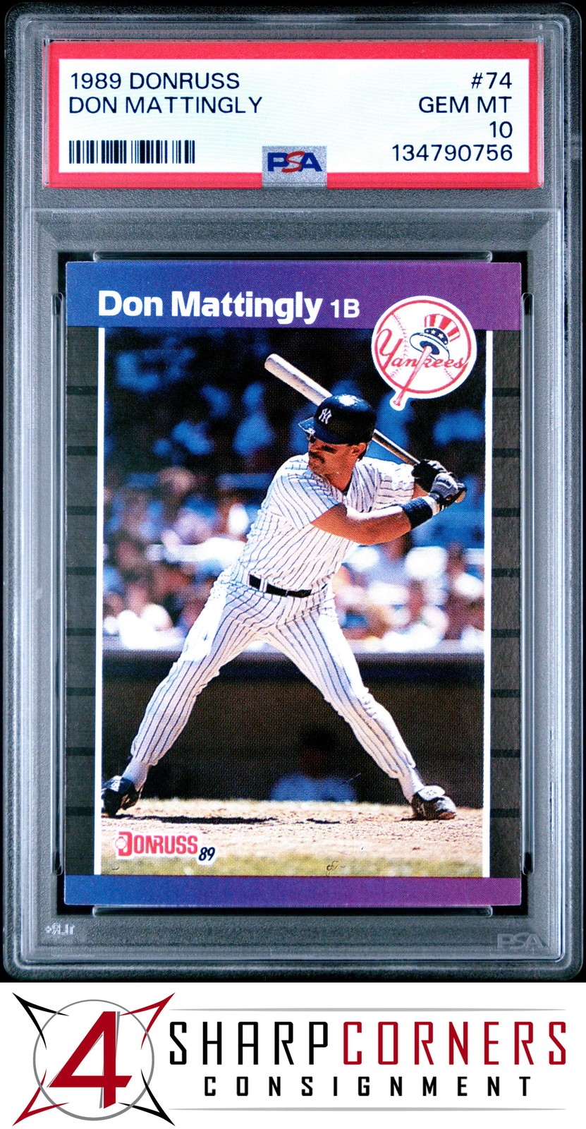 1989 DONRUSS #74 DON MATTINGLY YANKEES PSA 10