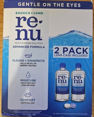 Bausch + Lomb Renu Contact Lens Solution, 2x12oz. Bottles Exp:09/01/2026