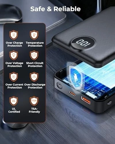 20000mAh Rechargeable Battery Pack for Heated Vests, Power Bank Compatible with image 6