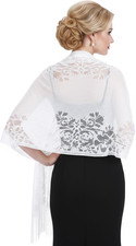White Shawl for Women Dressy, Shawls and Wraps for Evening Dresses Lace Shawl Wr
