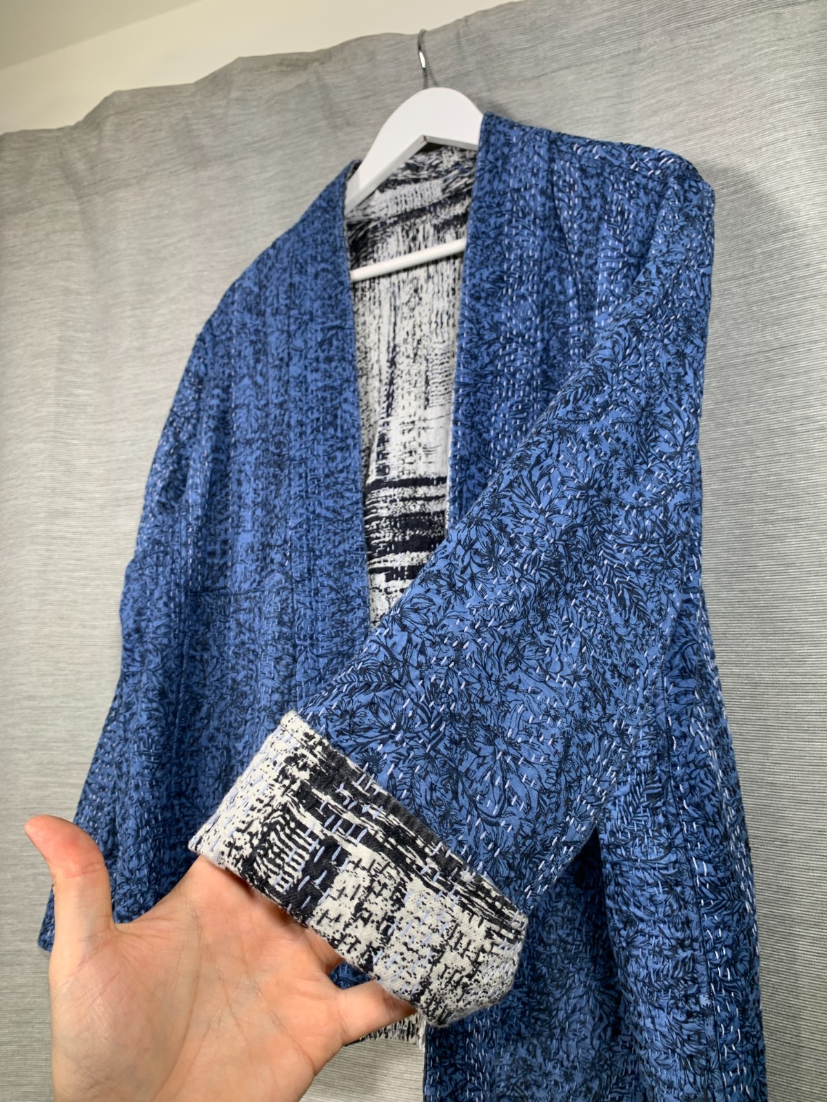 Sahara Reversible Patchwork Jacket Size UK20 Blue… - image 8