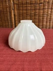 Vintage White Ribbed Milk Glass Light Shade Umbrella Lamp Shade Antique Art Deco